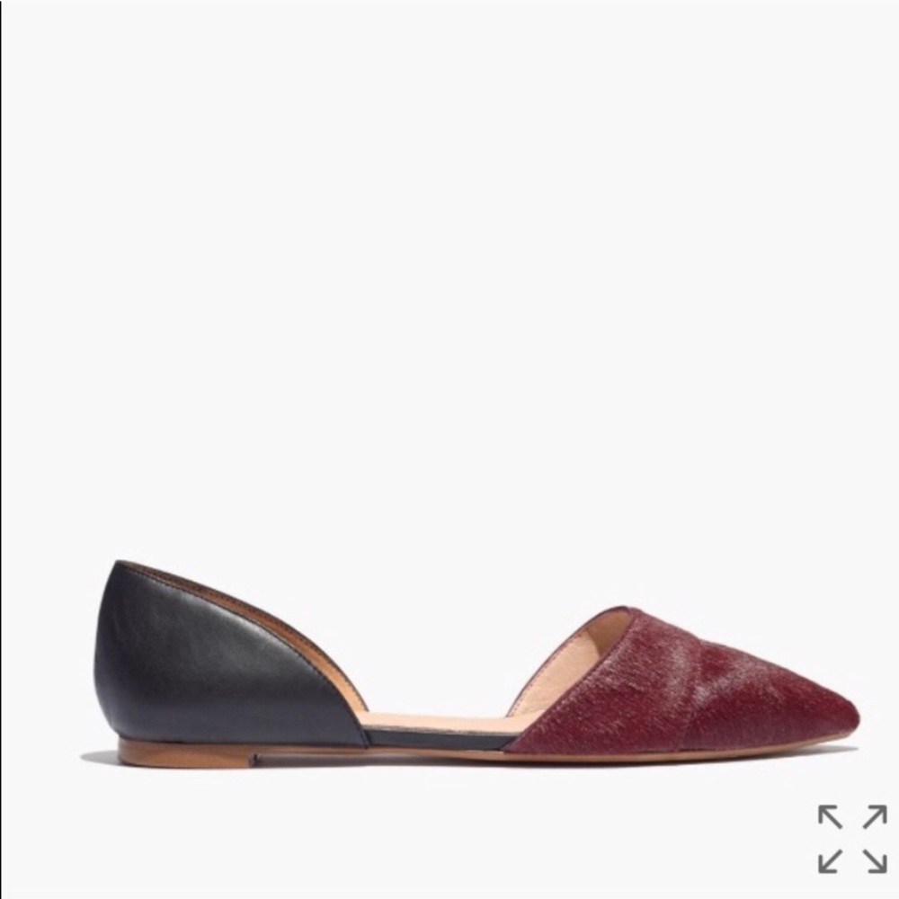 Madewell d’orsay flats leather and burgundy